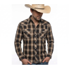 The Cimarron – Rustic Brown Plaid Western Shirt | Americana