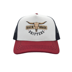 Backroads Drifters Heritage Trucker Cap | Burgundy & White Western Hat