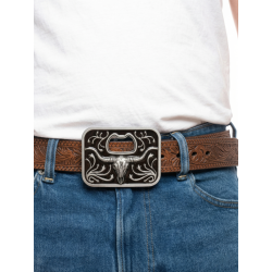 The Trail Boss | Longhorn Western Belt Buckle with Bottle Opener | Americana