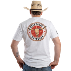 Backroads Drifters Heritage Western T-Shirt | Premium White