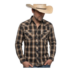 The Cimarron – Rustic Brown Plaid Western Shirt | Americana