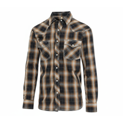 The Cimarron – Rustic Brown Plaid Western Shirt | Americana
