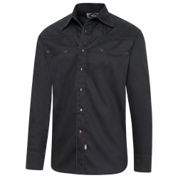 The Midnight Rider | Retro Black Western Pearl Snap Shirt | Americana