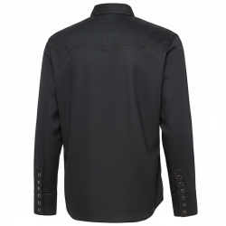 The Midnight Rider | Retro Black Western Pearl Snap Shirt | Americana
